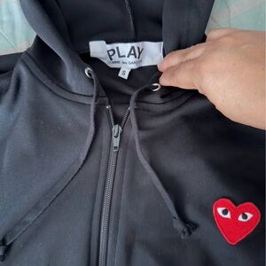 Comme des Garcons PLAY Black Hoodie with Red Heart